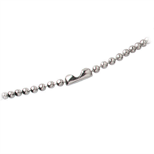 Nickel-Plated Steel Beaded Neck Chain, Length 30" (762mm) - 100 Pack