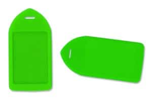 Neon Green Rigid Luggage Tag Holder - 100 Pack