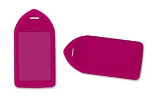 Neon Purple Rigid Luggage Tag Holder - 100 Pack