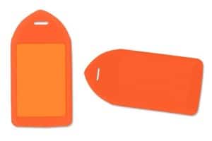 Neon Orange Rigid Luggage Tag Holder - 100 Pack