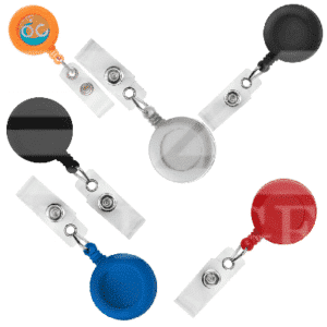 Round Badge Reel With Strap And Swivel Clip - 25 pack